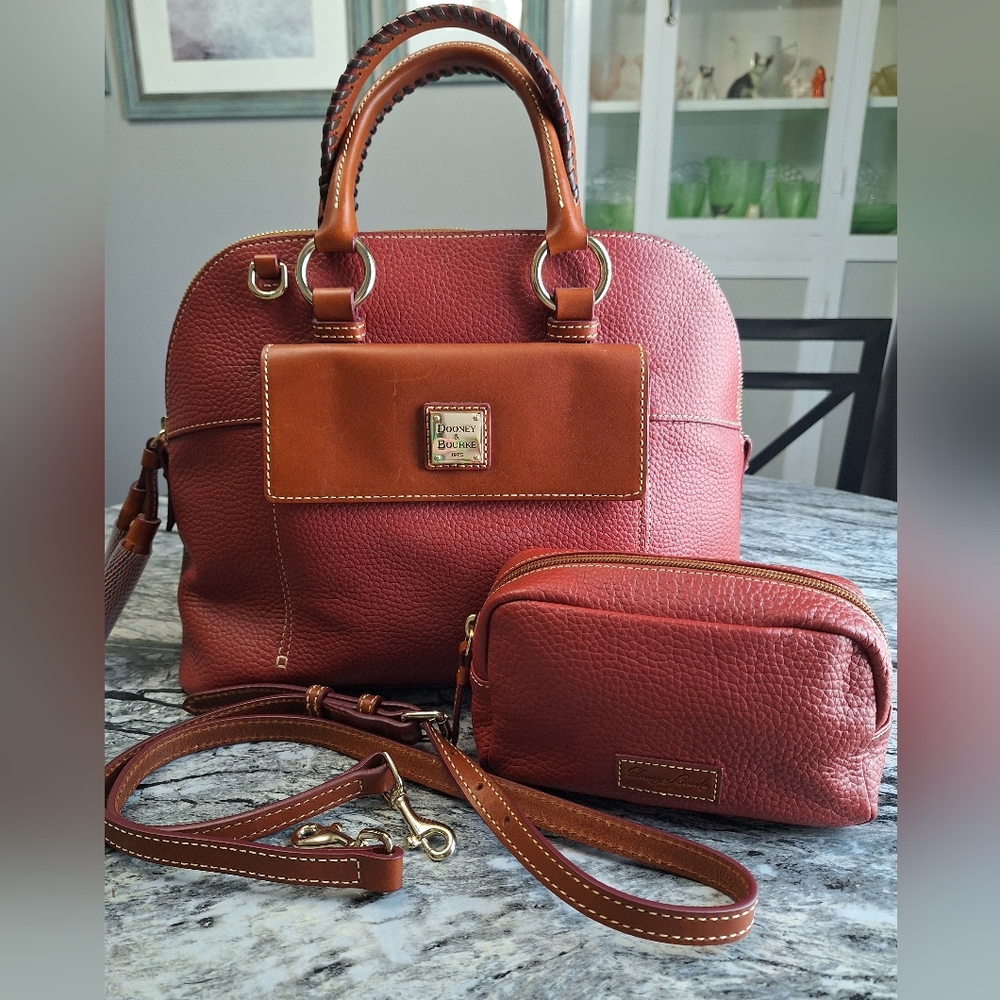 Dooney and Bourke Pebble Leather Aubrey Satchel, NWOT, Terracotta